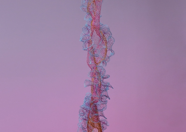 Untitled* (Burgundy swirl with blue hint)