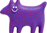 3D Dogs that reflect you / Purple and Fluorescent pink(圖)