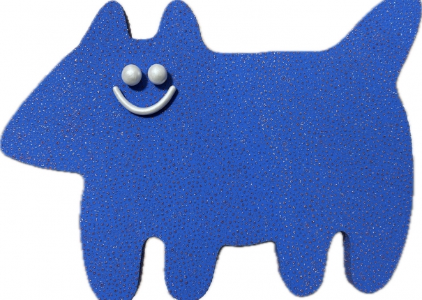 Dogs that reflect you/ Shaped/ Blue and Lame pink