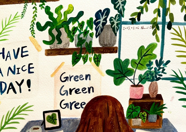 畫圖的背影(圖)