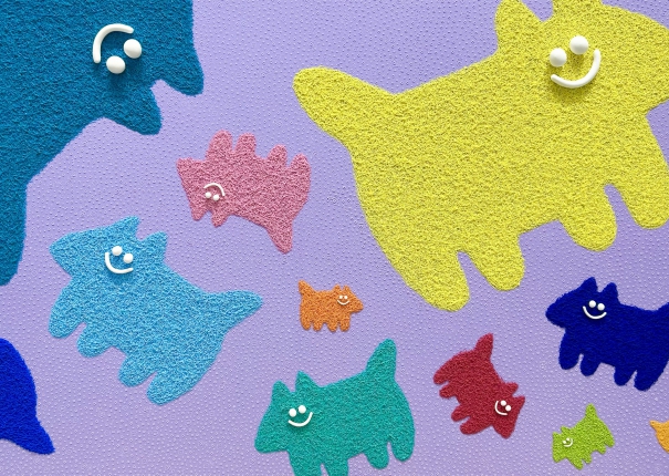 Puzzle / Dogs / Light purple and Yellow colors(圖)