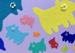 Puzzle / Dogs / Light purple and Yellow colors(圖)